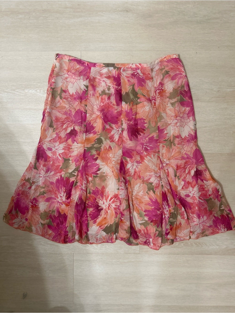 Karen Kane Floral Pink & Peach Circle Skirt